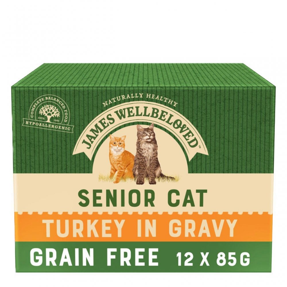 James Wellbeloved Grain Free Senior Cat Food with Turkey (12x85g Pouches)