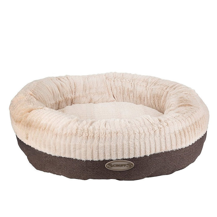 Scruffs Ellen Faux Fur & Tweed Donut Dog Bed