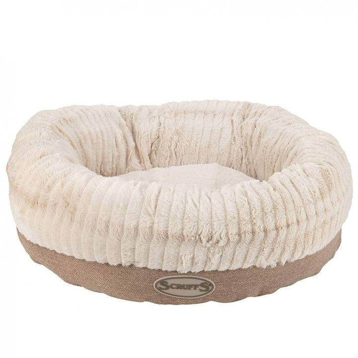 Scruffs Ellen Faux Fur & Tweed Donut Dog Bed