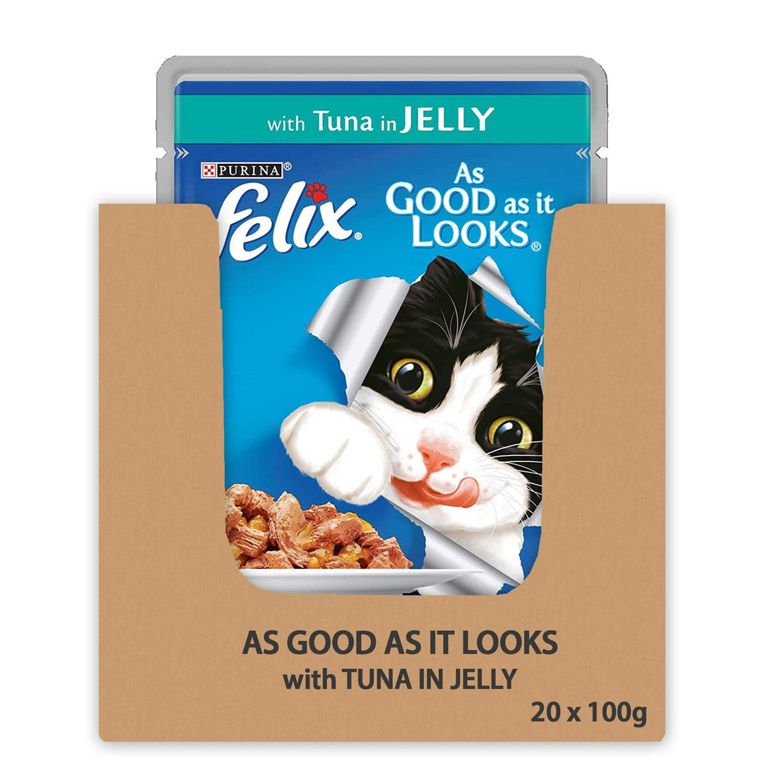 Felix As Good As It Looks with Tuna in Jelly (20x100g Pouches) 20 x 100g