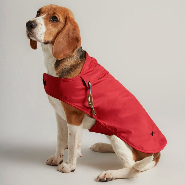 The Joules Rain Jacket Water Resistant Dog Coat in Red#Red