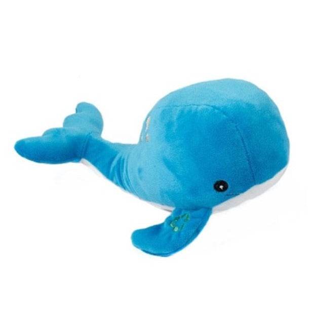 The Ancol Made for Cuddles Oshi Whale Plush Dog Toy in Blue#Blue