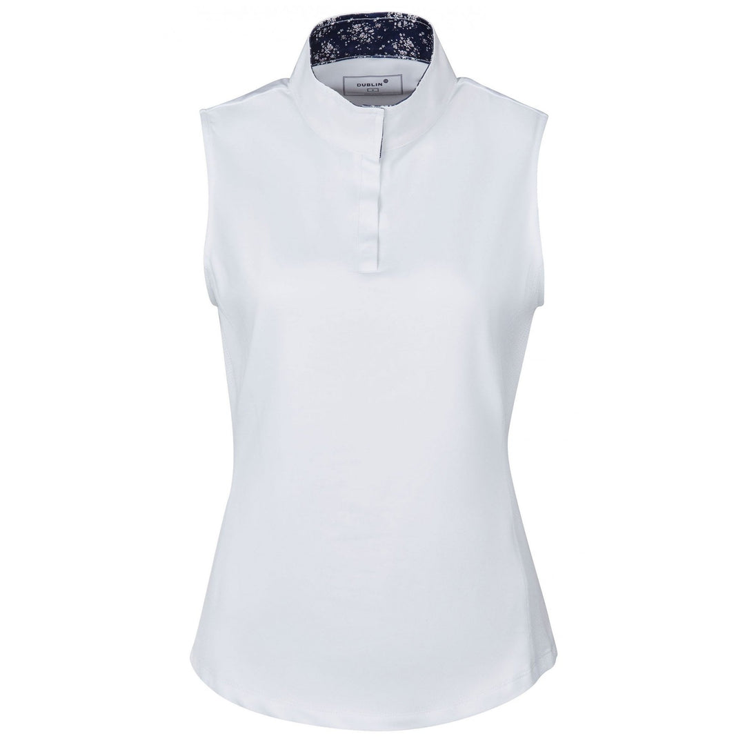 The Dublin Ladies Ria Sleeveless Competition Shirt in White#White