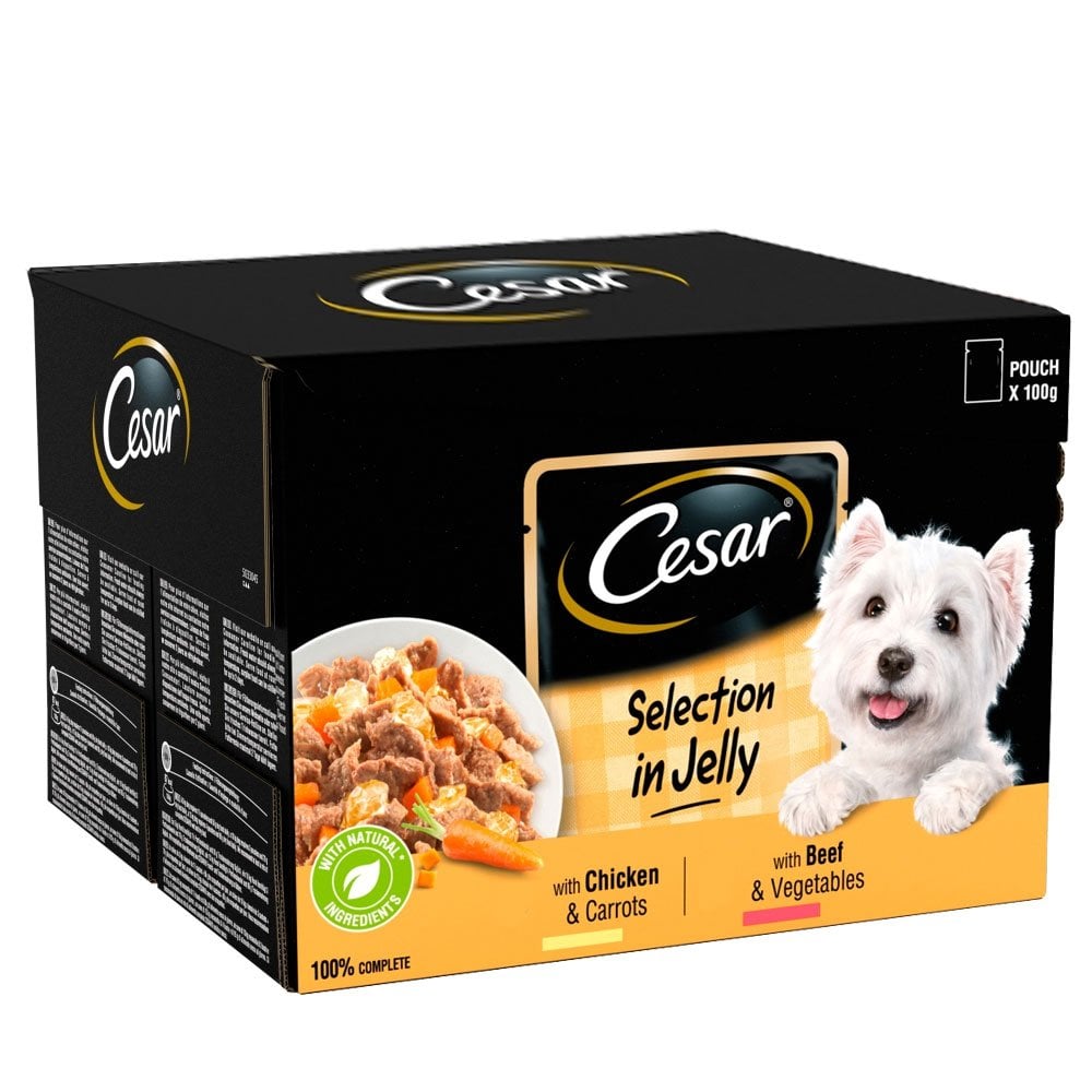 Cesar Deliciously Fresh Dog Food Selection in Jelly (48x100g Pouches)