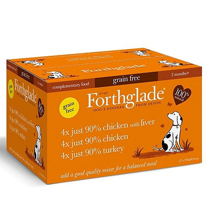 Forthglade Just Natural Poultry Grain Free Dog Food Variety Pack 12 x 395g