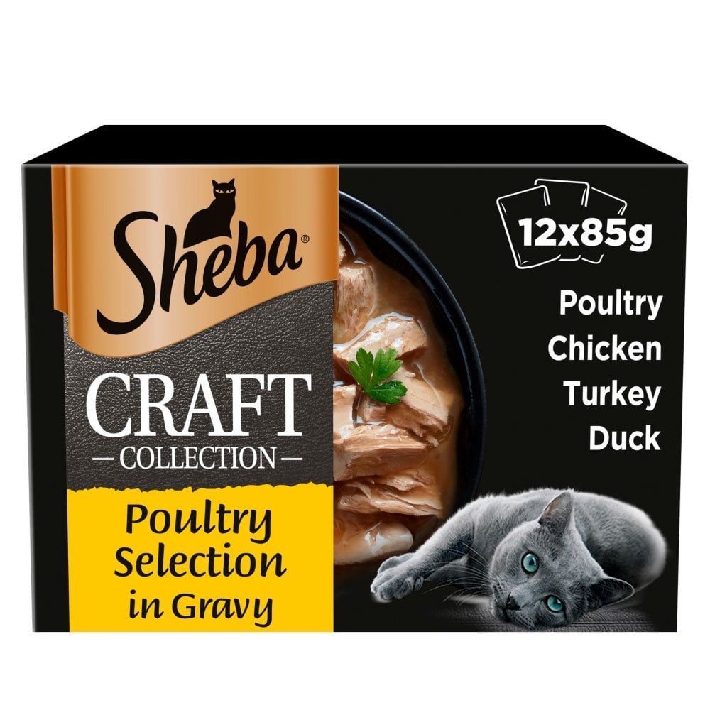 Sheba Craft Collection Poultry Selection in Gravy Cat Food (12x85g Pouches)
