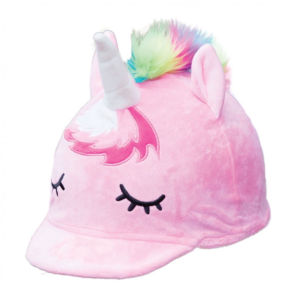 The Equetech Childs Unicorn 3D Hat Silk in Pink#Pink