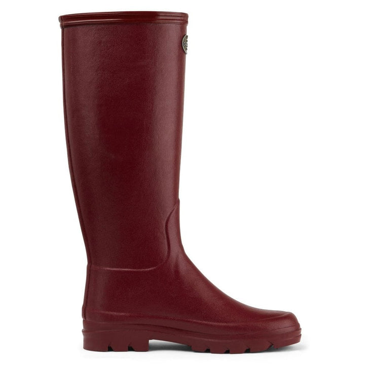 The Le Chameau Ladies Iris Jersey Lined Wellies in Red#Red