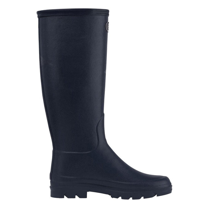 The Le Chameau Ladies Iris Jersey Lined Wellies in Navy#Navy