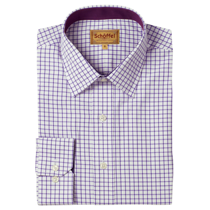 Schoffel Mens Cambridge Check Shirt in Purple#Purple