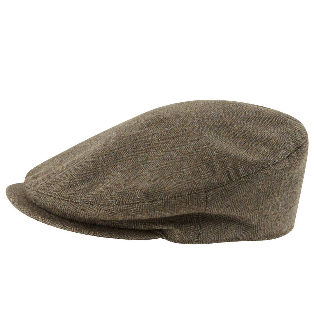 The Schoffel Mens Tweed Classic Flat Cap in Brown Check#Brown Check
