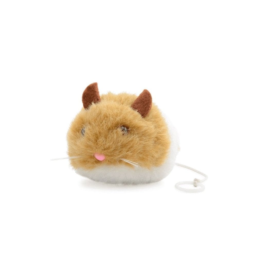 The Ancol Jittery Mouse Cat Toy in Brown Print#Brown Print