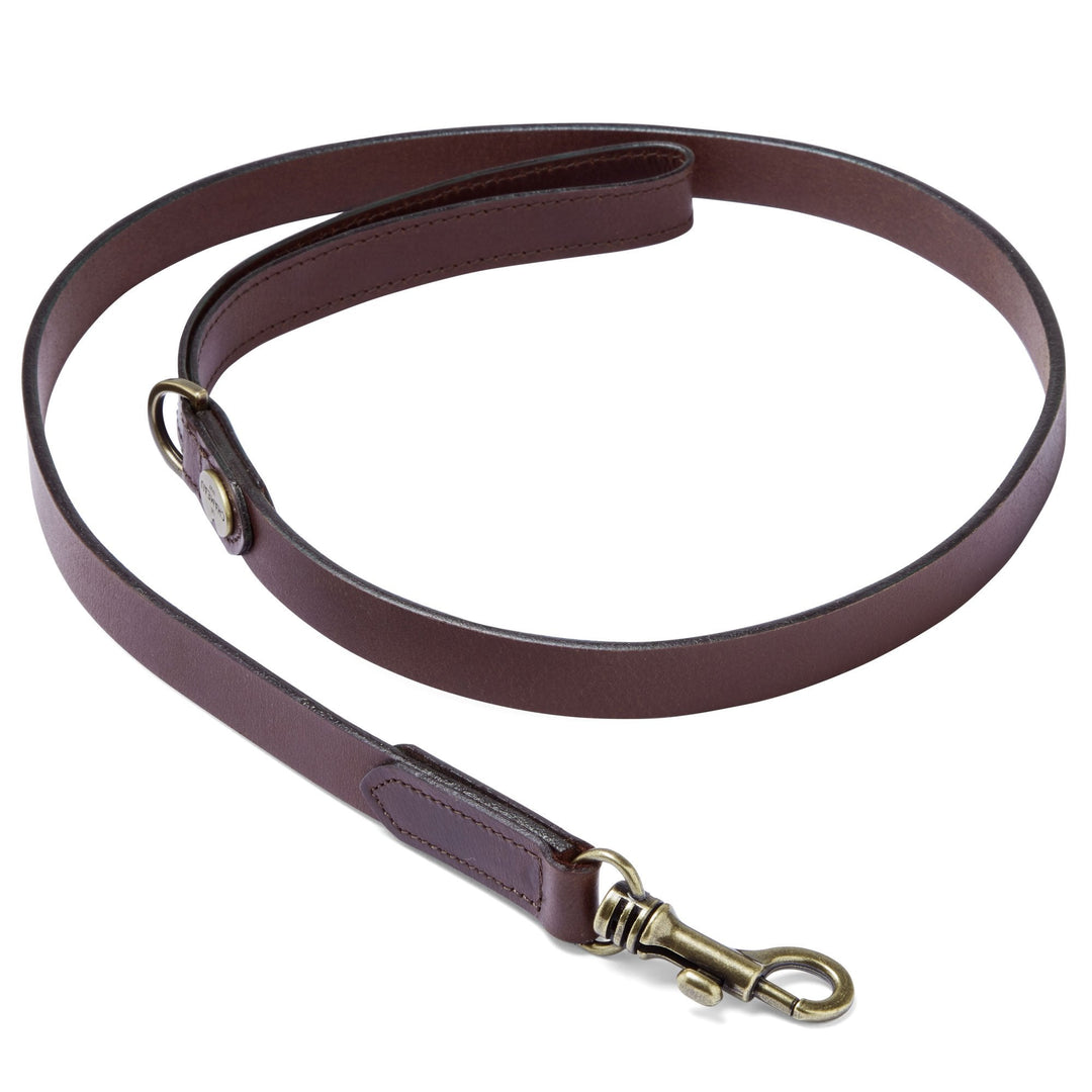 The Le Chameau Leather Dog Lead in Brown#Brown