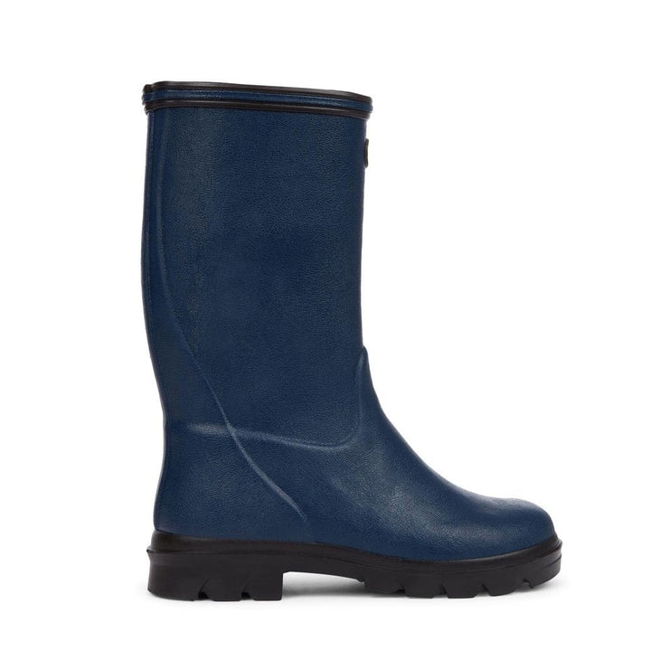 The Le Chameau Children's Petite Aventure Jersey Lined Wellies in Navy#Navy