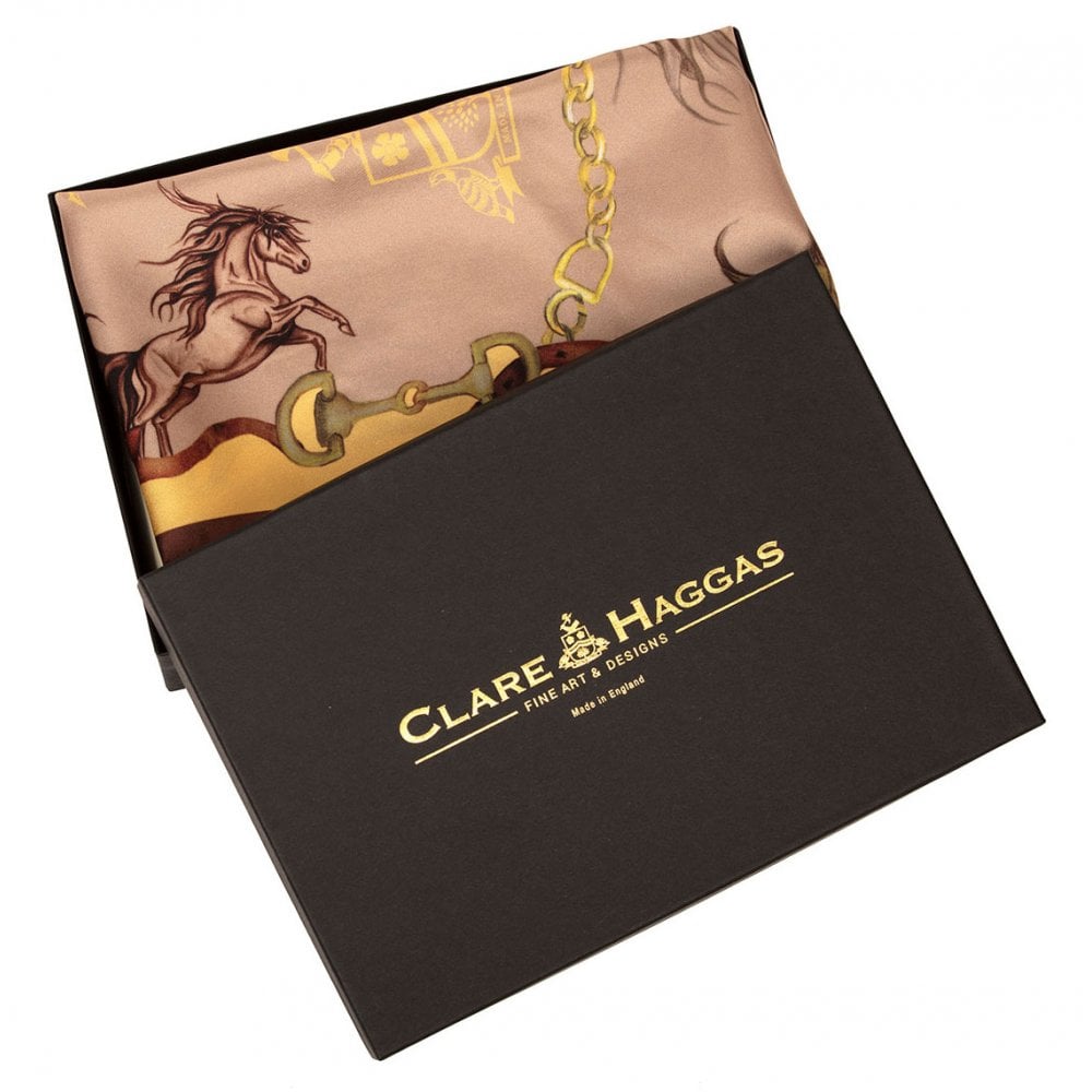 Clare Haggas Large Silk Hold Your Horses Scarf
