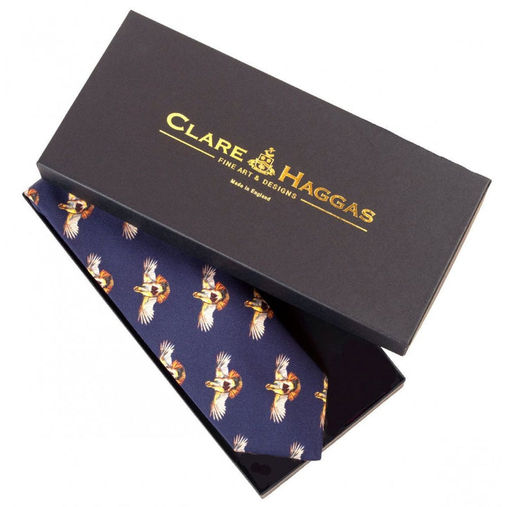 The Clare Haggas Mens Silk Tie Highflyer Limited Edition in Navy#Navy