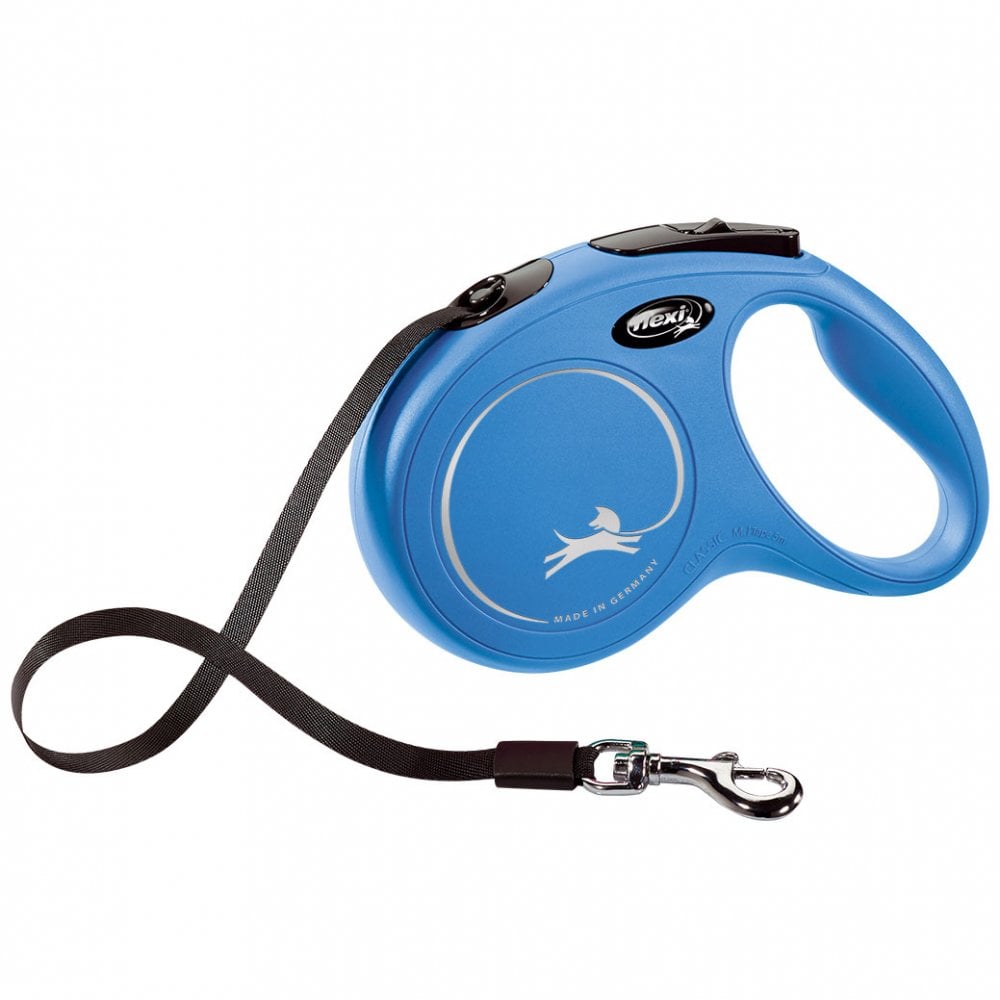 The Flexi Classic Tape Retractable 5 Metre Dog Lead in Blue#Blue