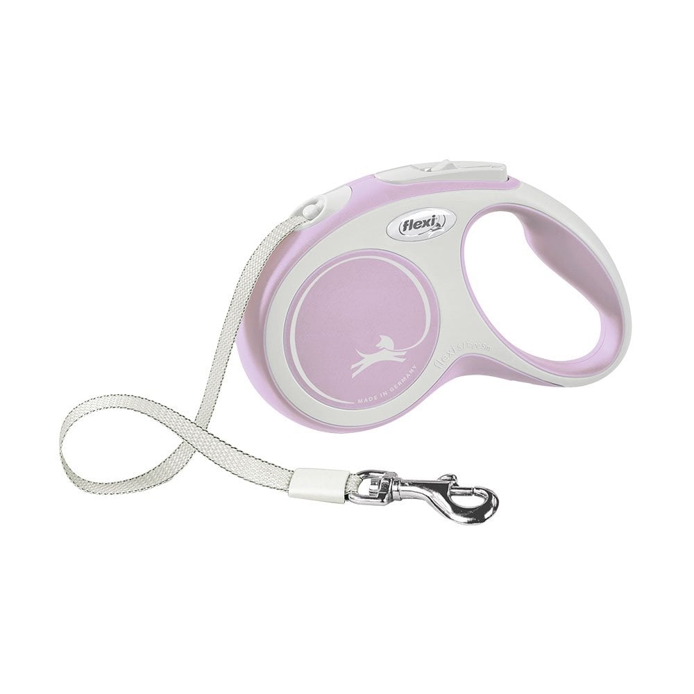 The Flexi Comfort Tape Retractable 5 Metre Dog Lead in Pink#Pink