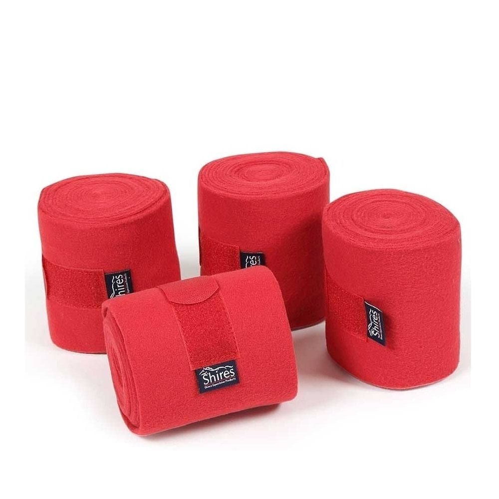 The Shires Arma Fleece Bandages in Red#Red