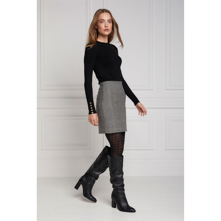 Holland Cooper Ladies Buttoned Knit Crew Neck
