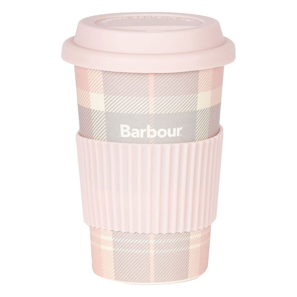 The Barbour Tartan Travel Mug in Pink#Pink