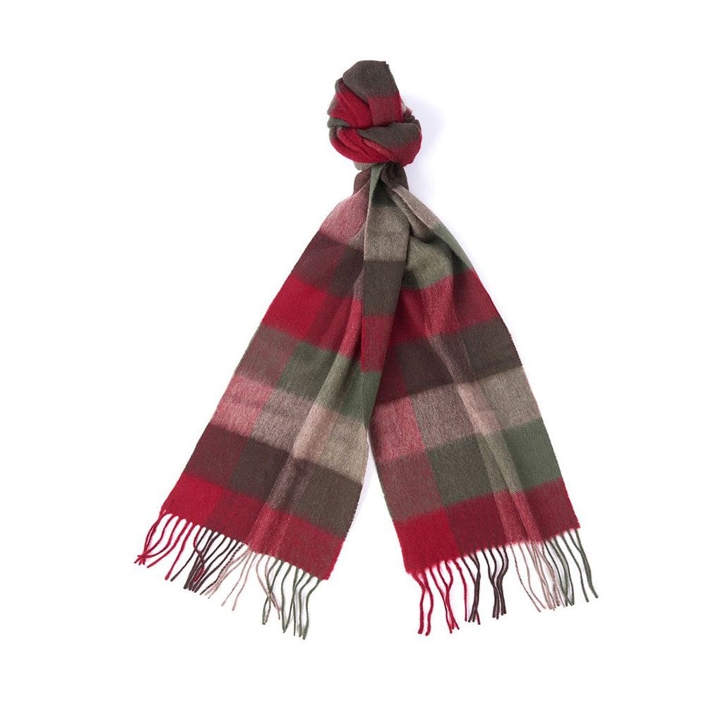 Barbour Large Tattersall Lambswool Scarf in Multi-Coloured#Multi-Coloured