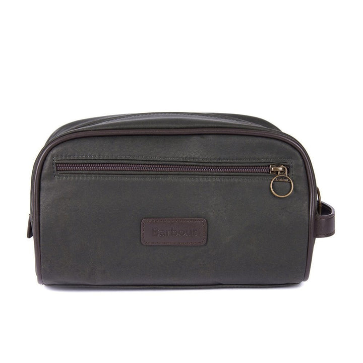 The Barbour Wax Washbag in Brown#Brown