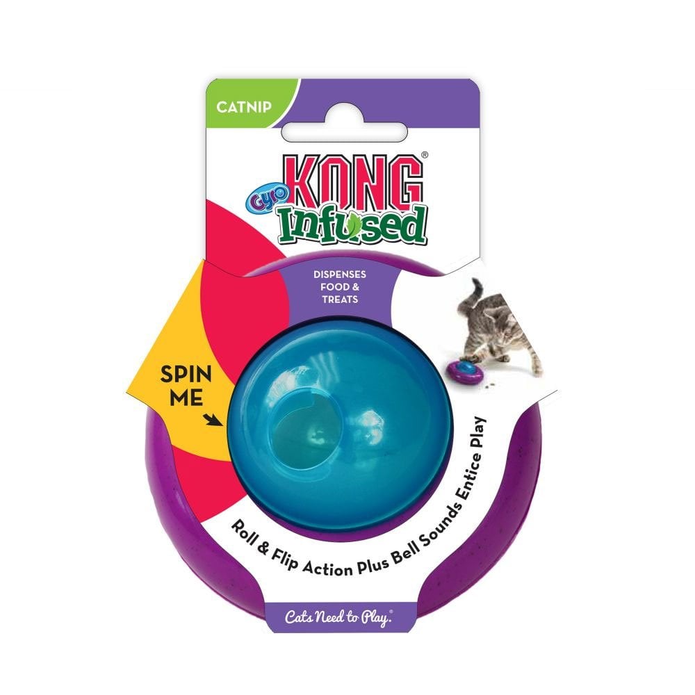 Kong Infused Cat Gyro Cat Treat Dispenser Toy
