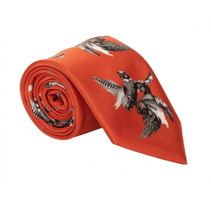 The Clare Haggas Mens Silk Tie Turfwar Monochrome in Red#Red