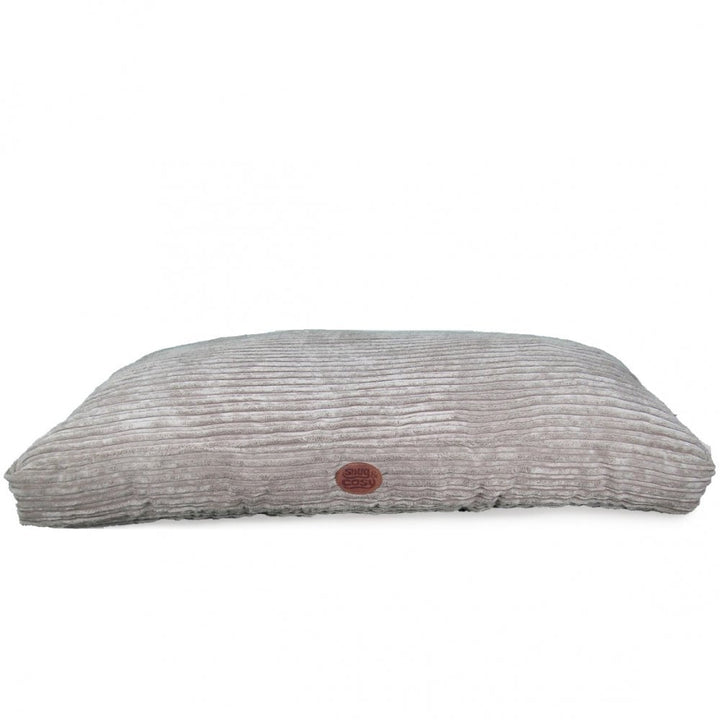 The Snug & Cosy San Remo Lux Cord Mattress Lounger Dog Bed in Grey#Grey
