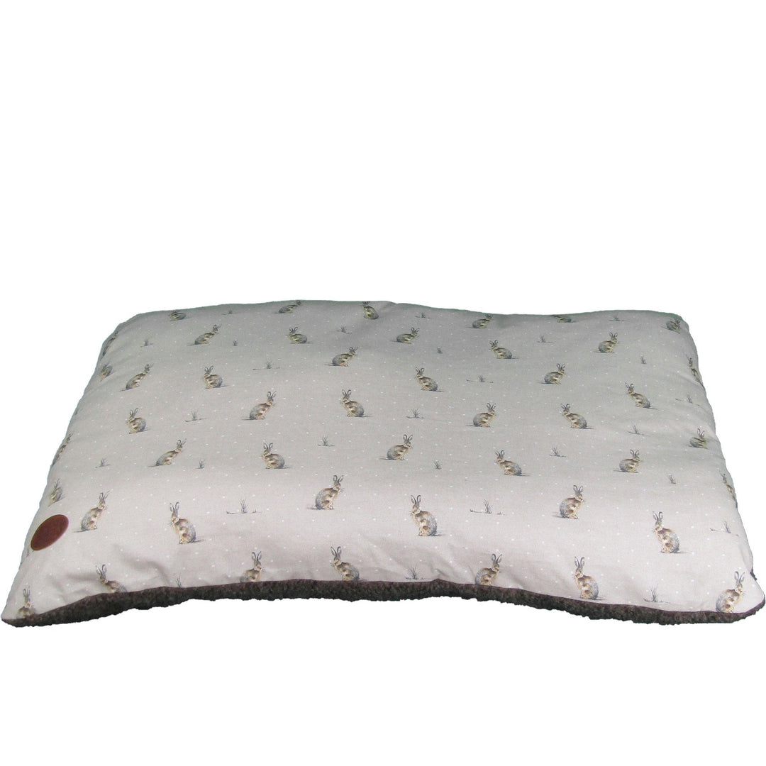 The Snug & Cosy Hare Print Lounger Dog Mattress in Brown#Brown