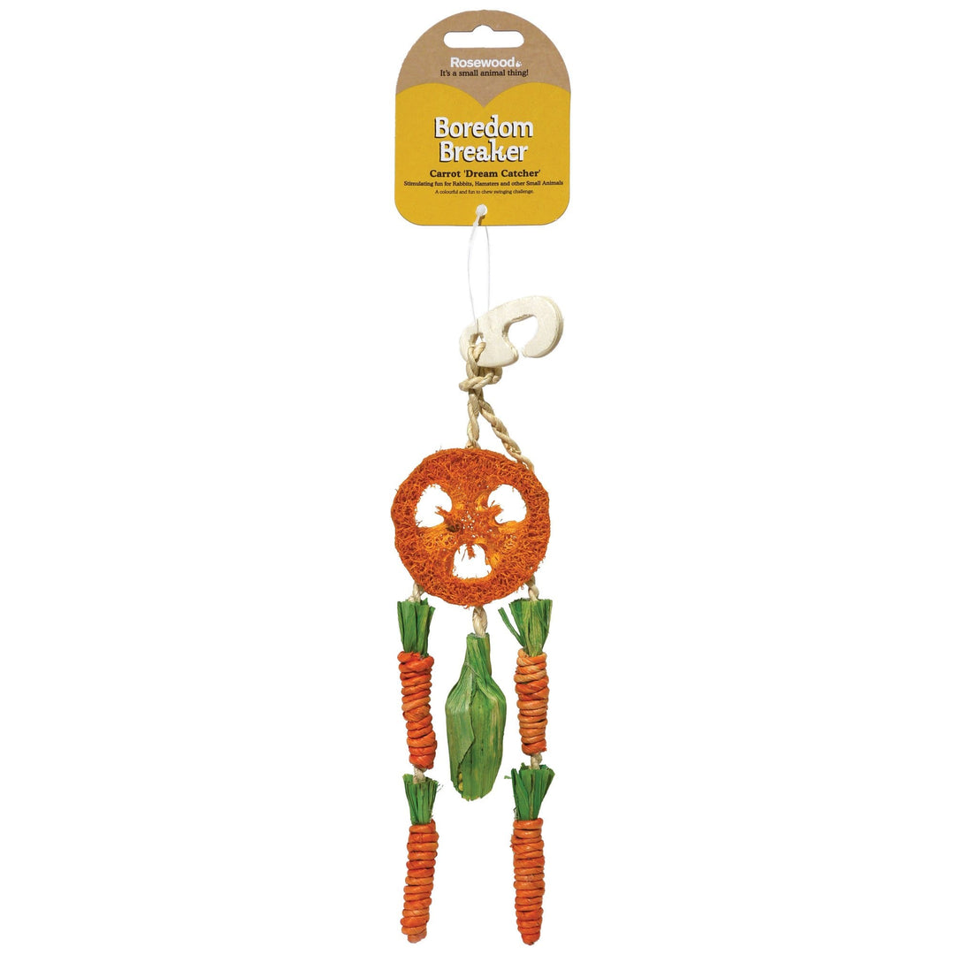 Bordom Breaker Carrot Dream Catcher Nibble Toy for Small Pets