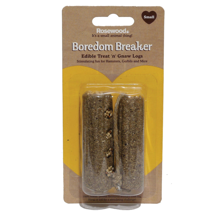 Bordom Breakers Edible Treat & Gnaw Log for Small Pets Small
