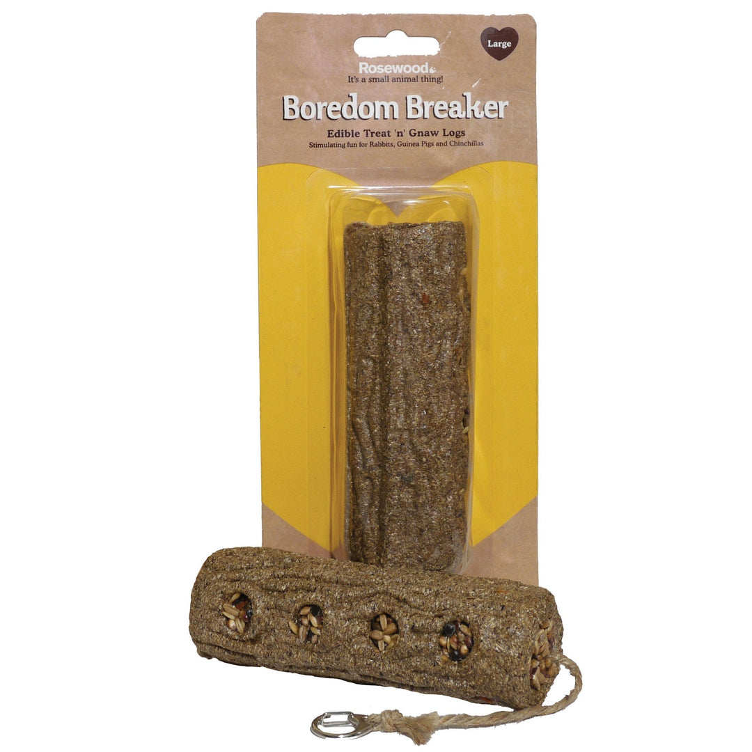 Bordom Breakers Edible Treat & Gnaw Log for Small Pets Large