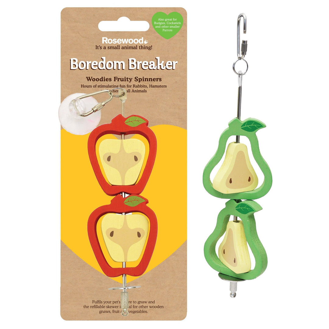 Boredom Breaker Woodies Fruity Spinners Small Pet Chew Toy