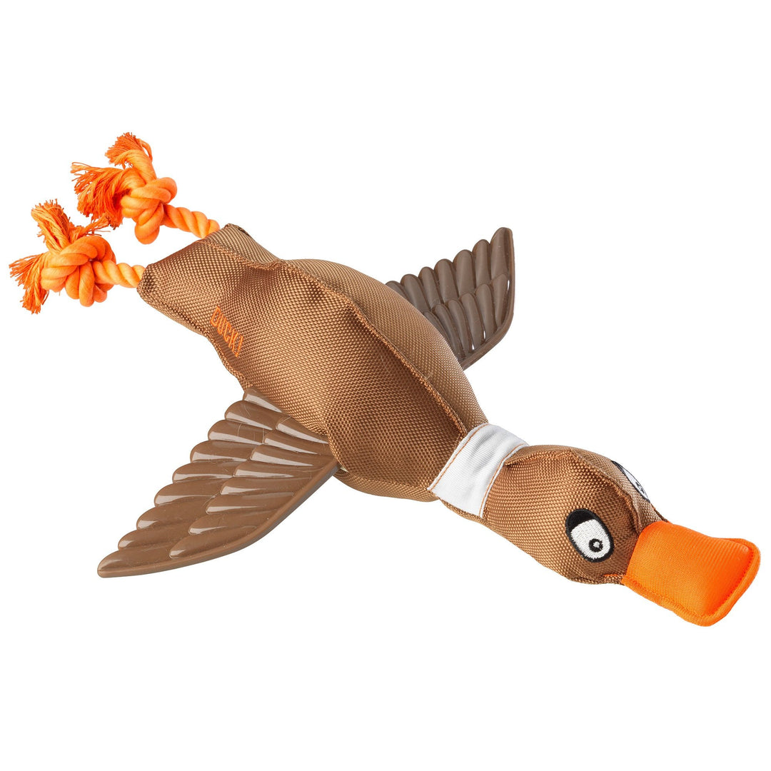 The House of Paws Coco Duck Thrower Dog Toy in Brown#Brown