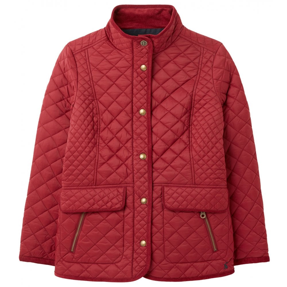 Joules Ladies Newdale Quilted Jacket#colour_burgundy
