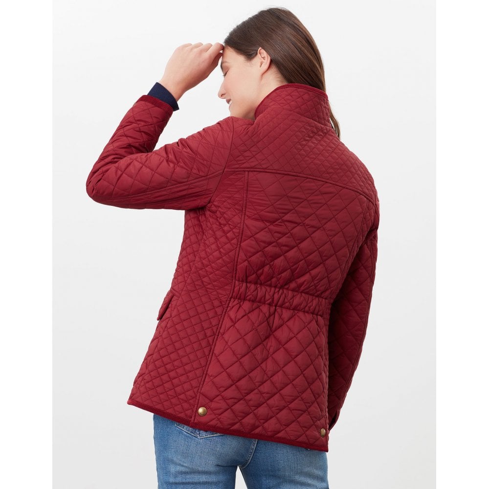 Joules Ladies Newdale Quilted Jacket#colour_burgundy