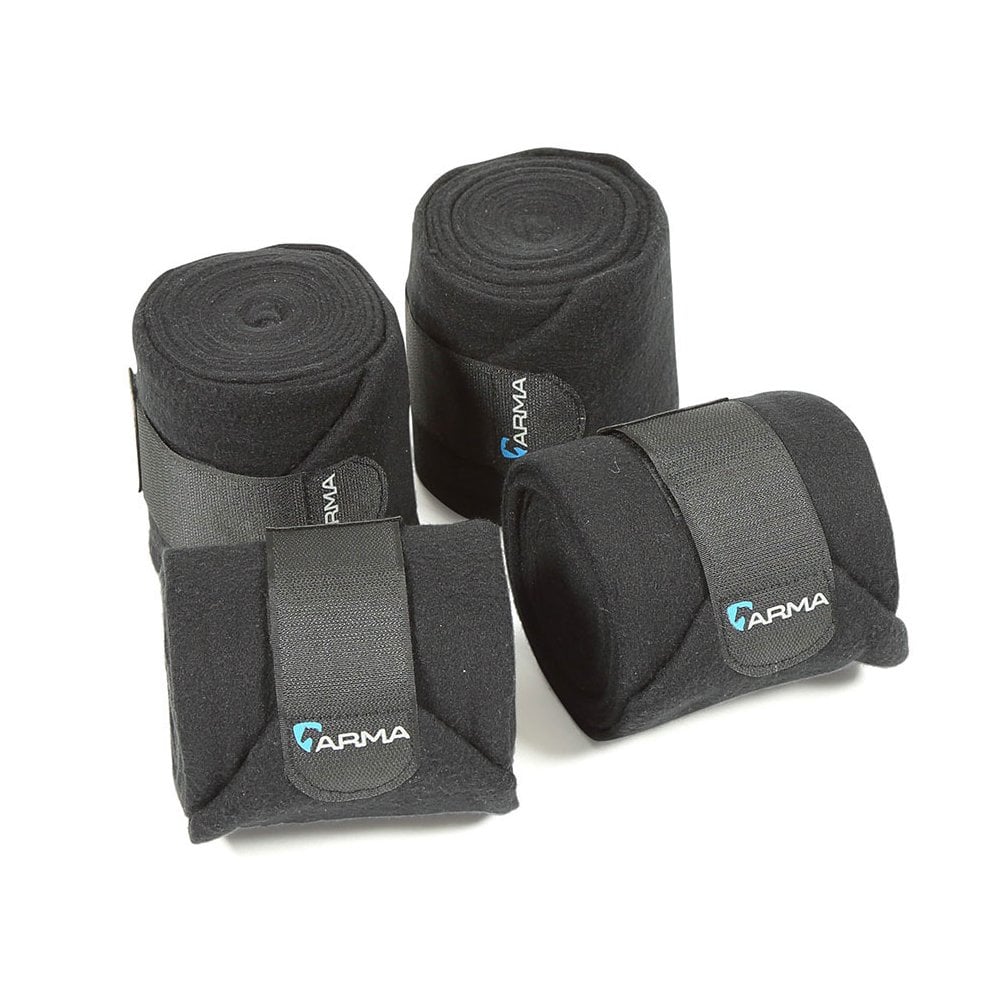 Shires Arma Fleece Bandages in Black#Black