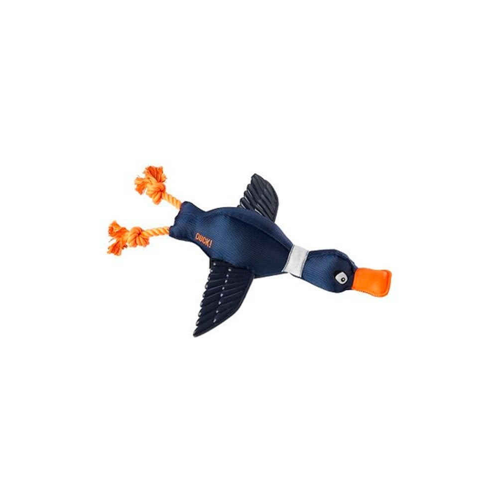 The House Of Paws Navy Duck Thrower Dog Toy in Navy#Navy