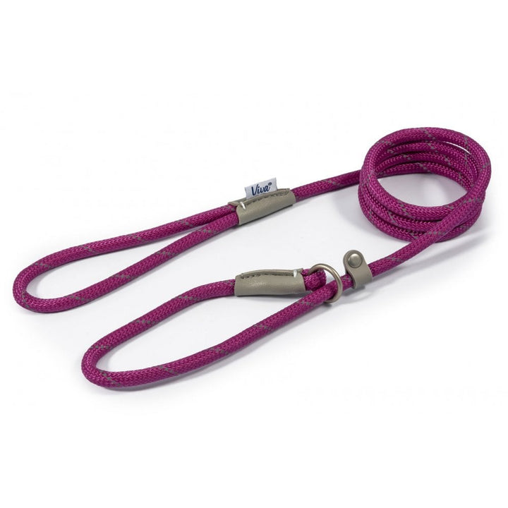 The Ancol Viva Rope Reflective Slip Lead in Purple#Purple