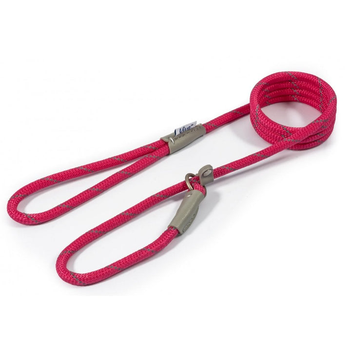 The Ancol Viva Rope Reflective Slip Lead in Pink#Pink