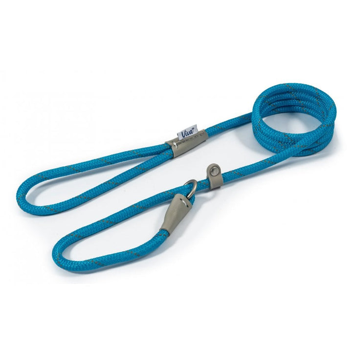 The Ancol Viva Rope Reflective Slip Lead in Blue#Blue