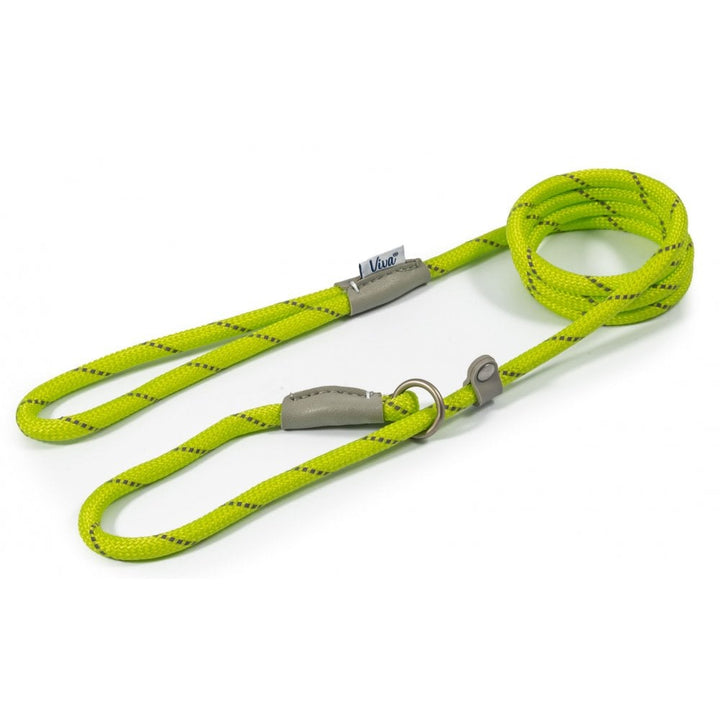 The Ancol Viva Rope Reflective Slip Lead in Lime#Lime