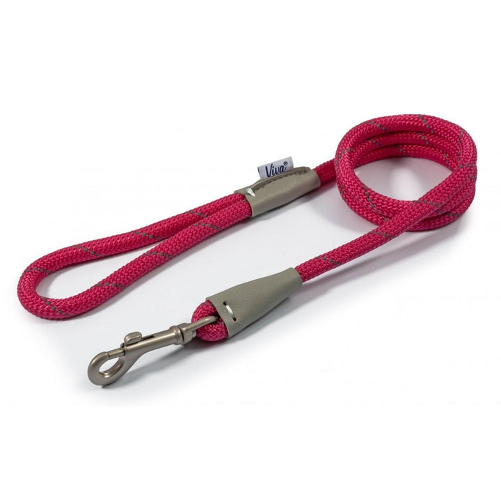 The Ancol Viva Rope Reflective Snap Dog Lead in Pink#Pink