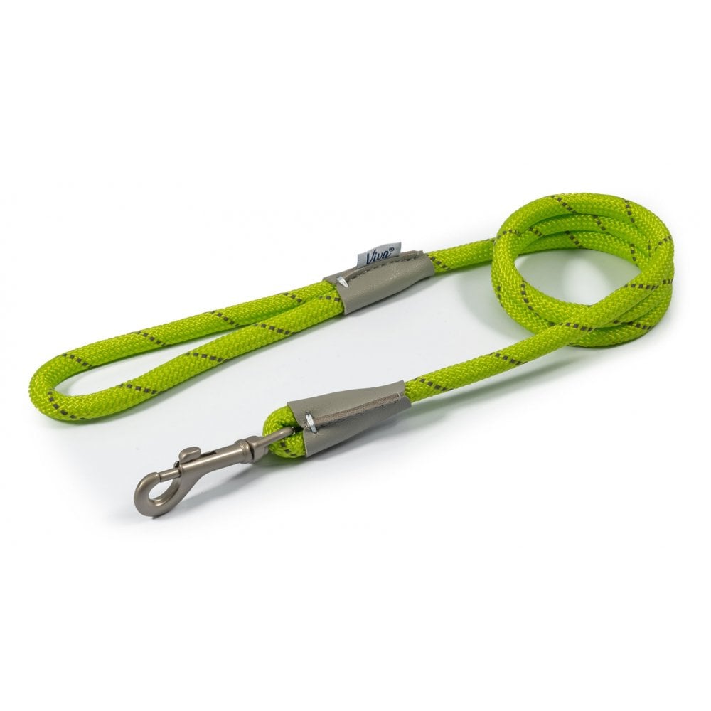 The Ancol Viva Rope Reflective Snap Dog Lead in Lime#Lime