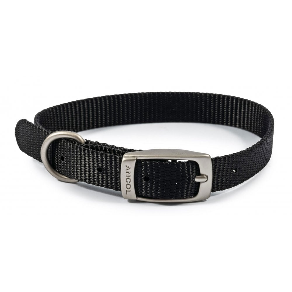 The Ancol Viva Buckle Dog Collar in Black#Black