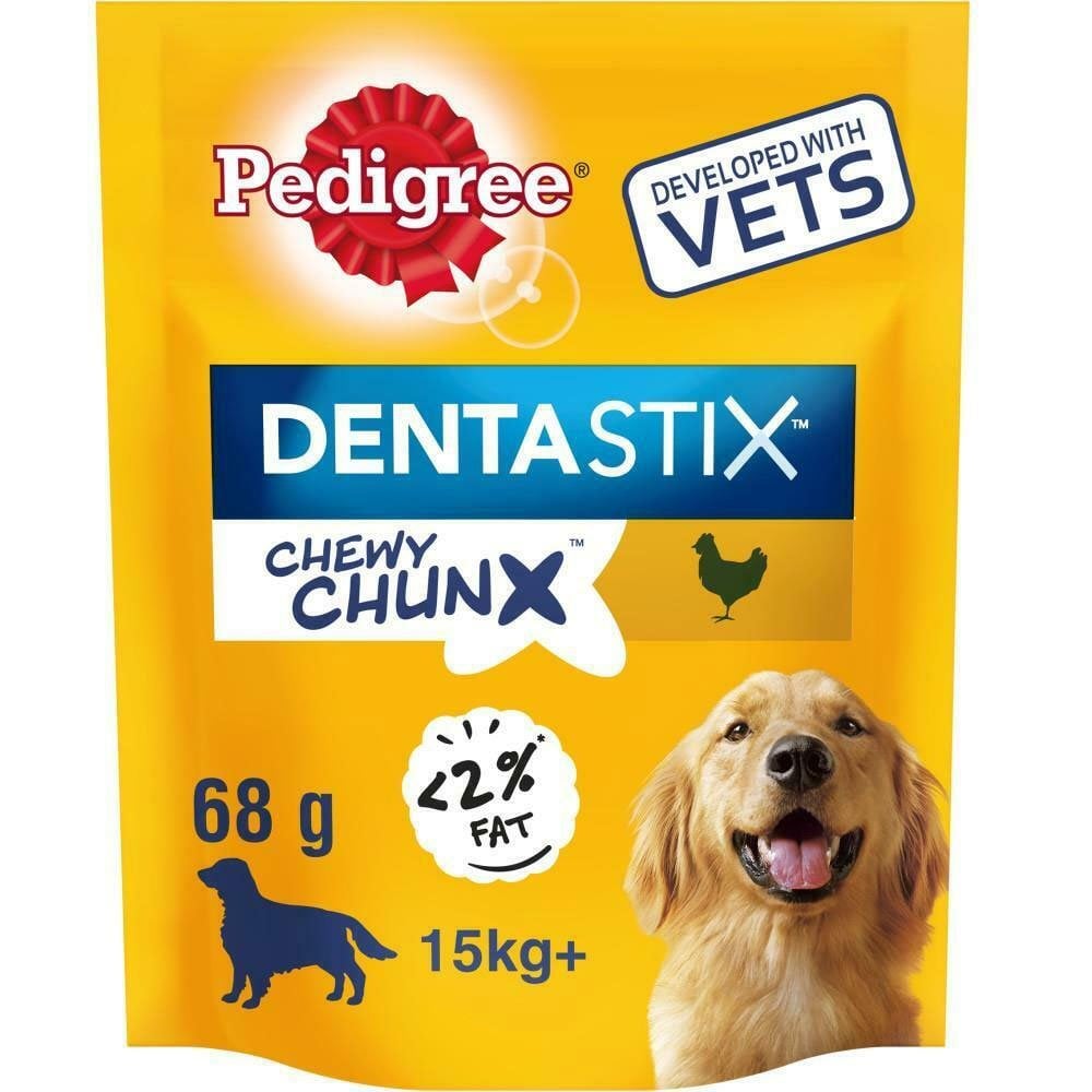 Pedigree Dentastix Chewy Chunx Chicken Large Treats for Large Dogs 68g