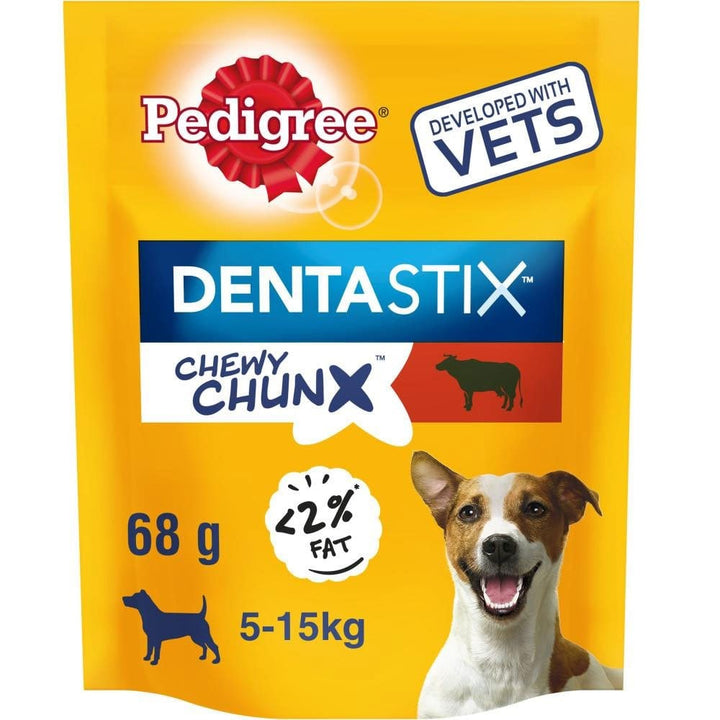 Pedigree Dentastix Chewy Chunx Beef Small Treats For Dogs 68g