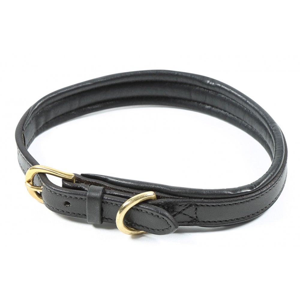 The Digby & Fox Leather Dog Collar in Black#Black